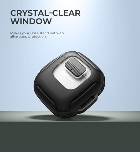 Dexnor for Bose QuietComfort Earbuds II Case (2022) & Bose QuietComfort Ultra Earbuds (2023) & Ultra Earbuds 2nd Gen(2025), Secure Lock Clip Shockproof Protective Cover with Carabiner & Keyring Black 5