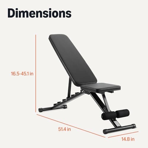 Amazon Basics Adjustable Workout Weight Bench Press, Foldable for Home Gym, Black 5