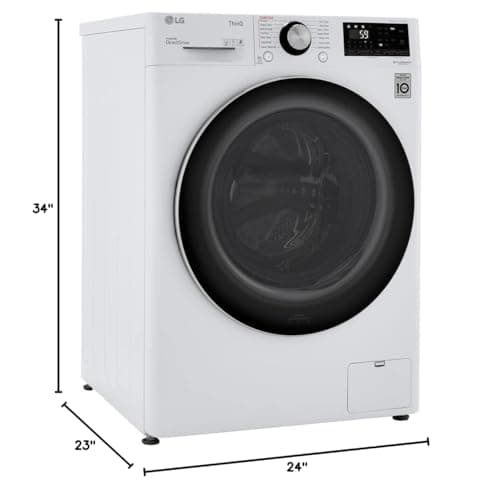 LG WM3555HWA 24 Inch Smart All In One Washer/Dryer with 2.3 cu. ft. Capacity, Wi-Fi Enabled, 14 Wash Cycles, 1400 RPM, Ventless, NeveRust Stainless Steel Drum, Quiet Operation, TrueBalance 10