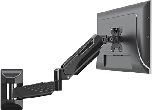 MOUNTUP Monitor Wall Mount for 17-32 Inch Computer Screen, Wall Mounted Arm Support 4.4-17.6lbs Display, Computer Monitor Arm, VESA Bracket for VESA 75x75mm and 100x100mm, Black