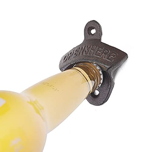 LIFULANDIAN Beer bottle openers Cast Iron wall mounted bottle opener(Set of 2With screws) 6