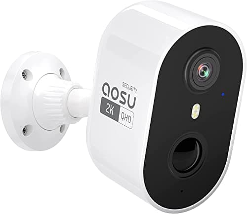 aosu 2K Security Cameras Wireless Outdoor, Battery Powered for Home Security Cameras with PIR Human Motion Detection, Full-Color Night Vision, Spotlight & Siren, 2-Way Audio, 2.4GHz WiFi, Waterproof