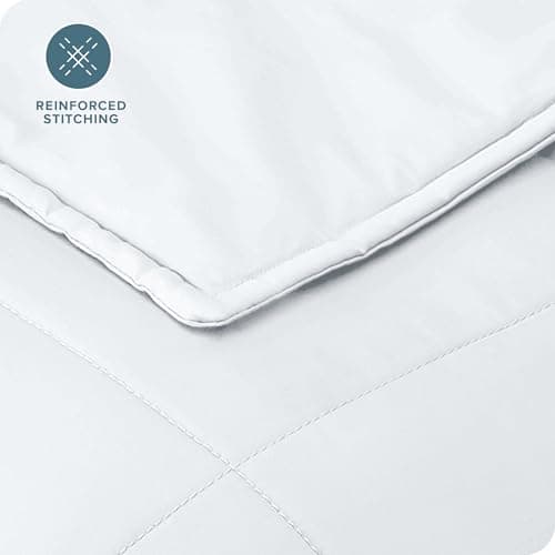 Bare Home Weighted Blanket Twin or Full Size 10lb (40" x 60") - All-Natural 100% Cotton - Premium Heavy Blanket Nontoxic Glass Beads (White, 40"x60") 8