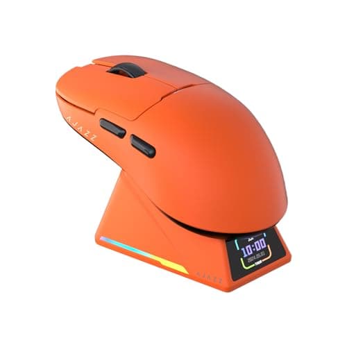 AJ159 8Khz Ultralight Gaming Mouse with RGB Magnetic Screen Charging Dock -30K dpi Optical Sensor - Huanuo 100 Million Click - Ice Sensation Coating Trip-Mode Mice