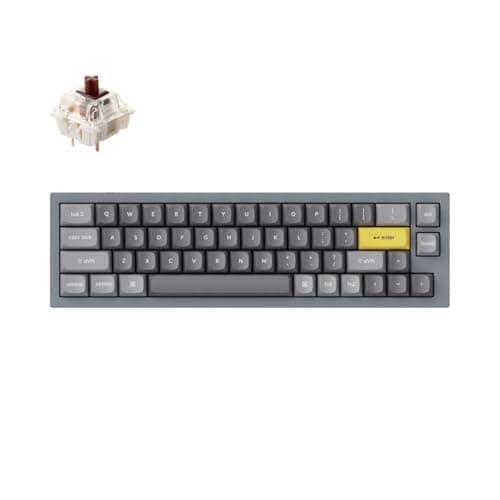 Keychron Q9 52-Key 40% Layout Enthusiast Mechanical Keyboard (Wired) – QMK/Launcher Programmable Layers for Mac/Windows, Hot-Swappable Gateron G Pro Brown Switches, Aluminum Body, RGB, Grey