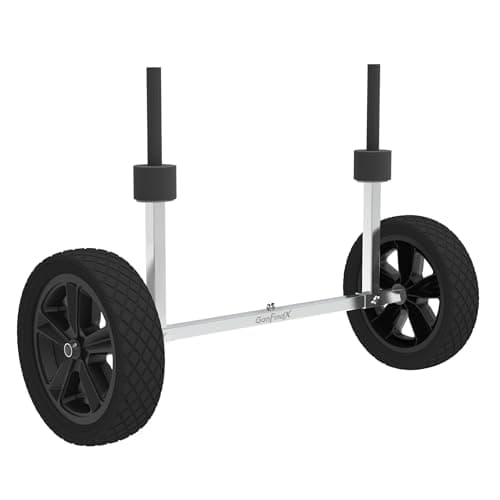 GanFindX Heavy Duty Kayak Cart | Adjustable Foldable Trolley with Durable Wheels, Portable Kayak Transport Cart, Tie-Down Straps Included (Detachable 8 inches)