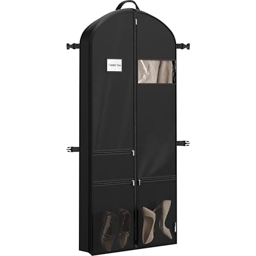 Simple Houseware 65'' Travel Garment Bag with Pockets for Suits, Dresses, Coats, Tuxedos, Heavy Duty 300D Polyester