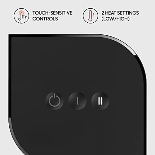 Sharper Image CERAMIC 3 Personal Tower Space Heater with 2 Heat Settings, Tip-Over Protection, Cool Touch Case, Touch Controls 3