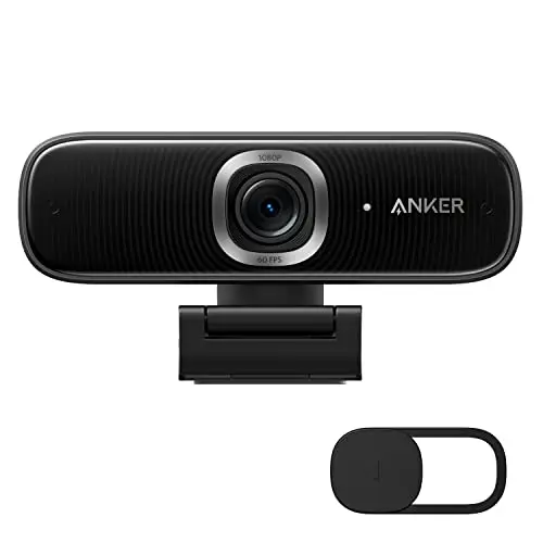 Anker PowerConf C300 Smart Full HD Webcam, AI-Powered Framing & Autofocus, 1080p Webcam with Noise-Cancelling Microphones, Adjustable FoV, HDR, 60 FPS, Low-Light Correction, Zoom Certified (Renewed)