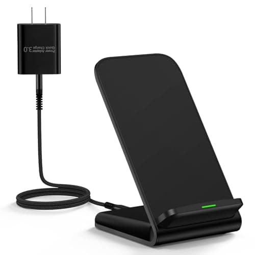 Samsung Wireless Charger Fast Charging Stand Wireless Android Desk Phone Charger Pad 15W for Samsung Galaxy S25 FE S24 S25 Ultra Plus S24FE S23FE S22 S21, Pixel 10 9, iPhone 17 16, with 18W Adapter