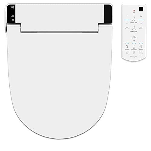 VOVO VB-6100SR Round Bidet Toilet Seat, Warm Water, LED Light, Heated Seat, White, Dryer, Stainless Steel Nozzle, Made in Korea