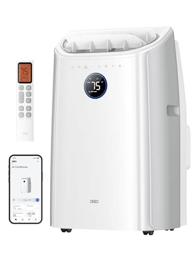 DREO Portable Air Conditioners, 12000 BTU ASHRAE (8000 BTU DOE) Smart AC Unit for Room with Drainage-free Cooling, APP/Voice/Remote, Fan & Dehumidifier, Quiet Standing AC for Bedroom, AC515S, White