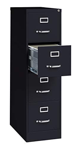 Office Dimensions Commercial 4 Drawer Letter Width Vertical File Cabinet, 25" Deep - Black 8