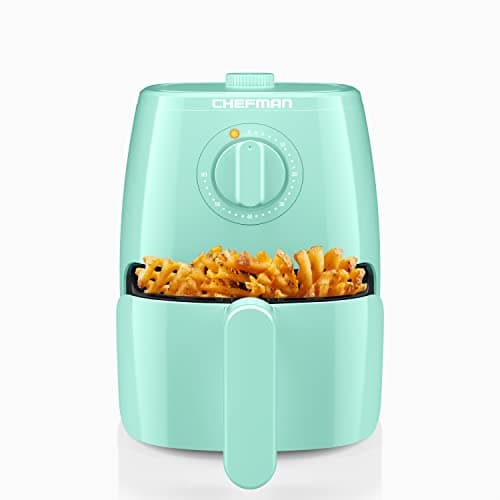 Chefman TurboFry 2-Quart Air Fryer, Dishwasher Safe Basket & Tray, Use Little to No Oil For Healthy Food, 60 Minute Timer, Fry Healthier Meals Fast, Heat And Power Indicator Light, Temp Control, Mint