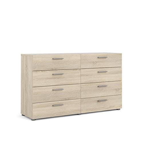 Tvilum 8 Drawer Double Dresser, 15,85" D x 55,12" W x 32,17" H, Oak