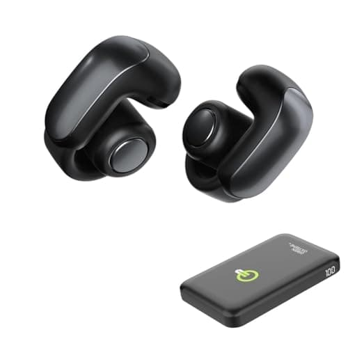 Bose New Ultra Open Earbuds with Immersive Audio, Open Ear Wireless Clip on Earbuds for Comfort, OpenAudio for Awareness, Up to 48 Hours of Battery Life with Green Extreme Portable Charger