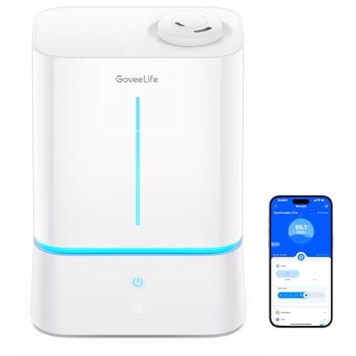 GoveeLife Smart Humidifiers for Bedroom, 4.5L Cool Mist Air Humidifiers with Scent Diffuser & Nightlight, 40H Runtime, Easy to Clean, Quiet Top Fill Ultrasonic Humidifier for Plant, Large Room, Baby