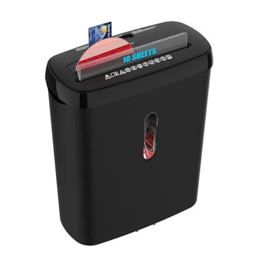 Home Office Paper Shredder,Woolsche 10-Sheet Strip Cut with 3.17-Gallon Basket,P-2 Security Level,CD & Credit Card Shredder,Durable & Fast - Jam Proof System - ETL Certified