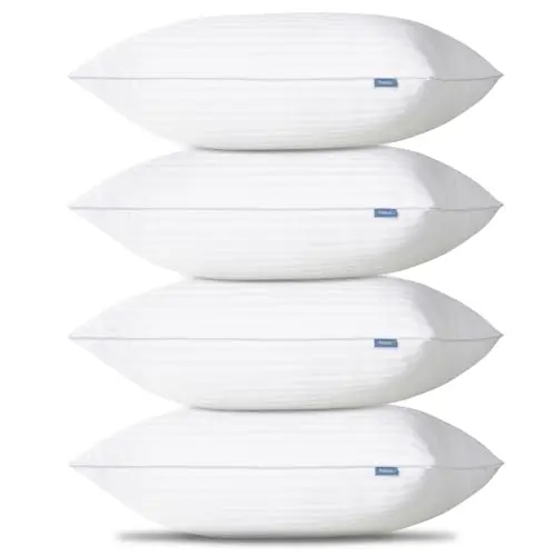 CozyLux Pillows Standard Size Set of 4, Cooling Hotel Quality Bed Pillows with Premium Soft Down Alternative Fill for Side Back and Stomach Sleepers - 4 Pack, Standard, 18x26 Inches