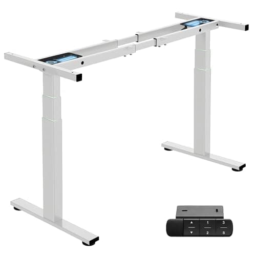 TOPSKY Dual Motor 3-Stage Standing Desk Frame, Electric Height Adjustable Sit Stand Desk Legs for DIY Table Tops up to 80” x 31.5”, 300 lb Heavy Duty Capacity with Memory Controller, White Frame Only