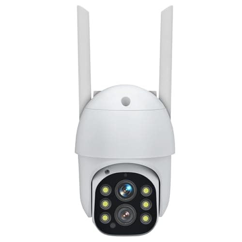 Slice Jelly Securit Camer Wireless Solar Powered Outdoor for Home and Farm, ABS Fireproof Waterproof Material, 360° View, 2K HD Color Night Vision,Human Auto Tracking, 2-Way Audi (Wite)