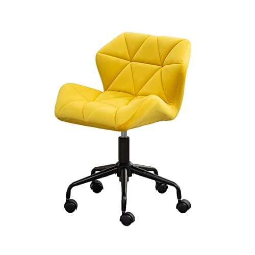 Roundhill Furniture Eldon Diamond Tufted Adjustable Swivel Office Chair, Yellow 13