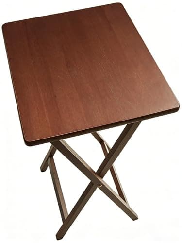 CNEIESD 19 x 14.5 x 26 Inch Folding Side Table, Sturdy Solid Wood & X-Frame for Living Room, Use as a TV Tray, Folding Tray Table or TV Dinner Tray Table 5