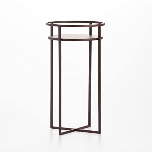 mDesign Mid Century Planter Indoor/Outdoor Modern Plant Stand for Flowers, Greenery, Succulents, Vases and Pots - Metal Steel Design - 12" Tall - Bronze 6