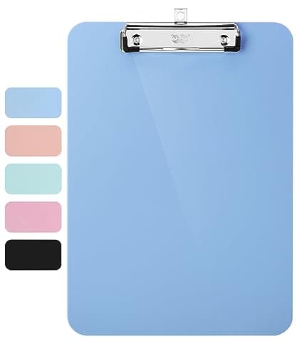 Mr. Pen- Plastic Clipboard, 12.5” x 9”, Cyan Blue, Clipboard Plastic, Low-Profile Metal Clip with Retractable Hanging Hole