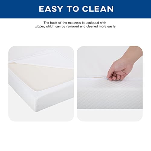 FDW | 10 Inch Queen Mattress | Medium Firm | Gel Memory Foam Mattress | White | Bed in a Box, CertiPUR-US Certified | Pressure Relief, Cooling Ventilated Foam | Washable Removable Cover 5