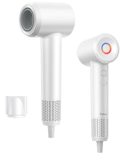 Hair Dryer, 160000 RPM High-Speed Ionic Blow Dryer Portable Professional Lightweight Hair Dryers with 200 Million Negative Ions, Fast-Drying, Quiet Hair Dryer with Nozzle for Home, Salon, Travel（HF03）