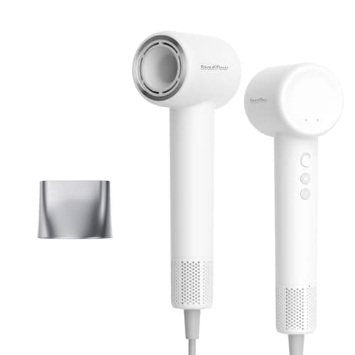 Beauti Flow Hair Dryer, High-Speed Ionic Blow Dryer, 110,000 RPM Low Noise Thermo-Control HairDryer, for Curly Hair for Home Travel Salon, No Heat Damage Care