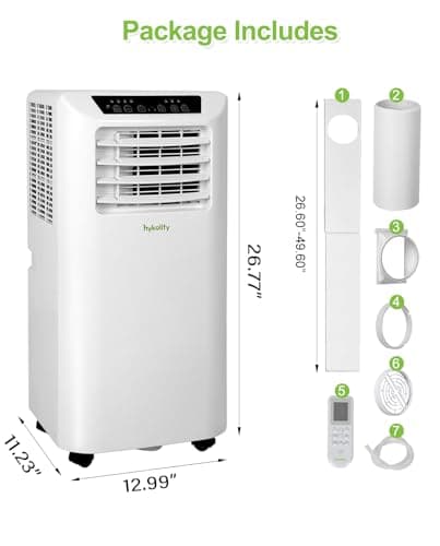 Hykolity 10,000 BTU WiFi Enabled Portable Air Conditioner with 2-Speed Fan & Dehumidifier, 4-in-1 Window Kit Smart AC Unit with 24H Timer for Living Room, Bedroom, Home, Up to 450 Sq.Ft 9