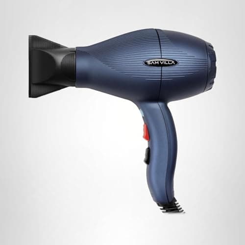 Sam Villa Lightweight & Quiet Ionic Professional Hair Dryer with Variable Speed & Temperature, Midnight Blue 8