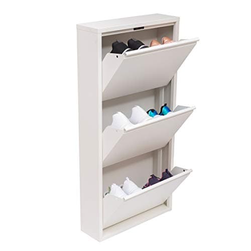 Mabel Home Modern Shoe Cabinet, Shoe Rack Storage Organizer, (White) (3 &4 Tier) (3 Tier)