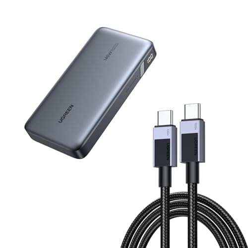 UGREEN Power Bank 25,000mAh 145W Laptop Portable Charger Bundle with USB C Cable 100W, USB C to USB C Cable Fast Charging Compatible with iPhone 15/15 Pro/15 Pro Max