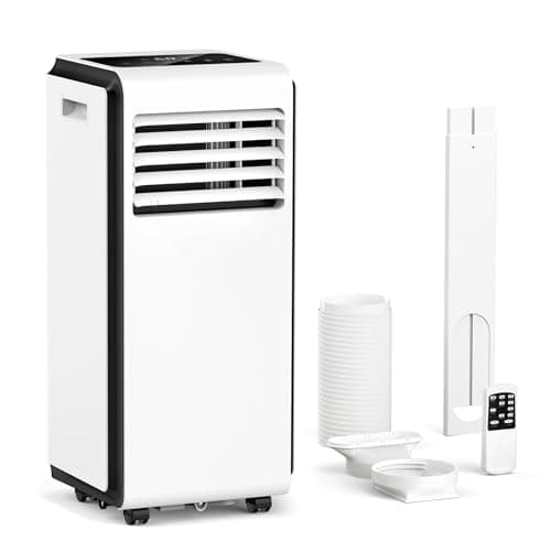 ZAFRO 8,000 BTU Portable Air Conditioners (2024 Upgraded) Cool Up to 350 Sq.Ft, Portable AC with Cool/Dehumidifier/Fan/Sleep Modes, Remote, 24Hrs Timer, Installation Kits for Home/Office/Dorms, White