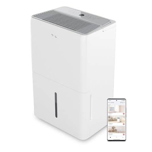 TCL 2000 Sq. Ft. Smart Dehumidifier, Energy Star Most Efficient 2024, Ultra-compact, 25 Pints Per Day, Ideal for Basements, Rooms, and Other Living Spaces, Works with Alexa/Google Assistant – H25D44W