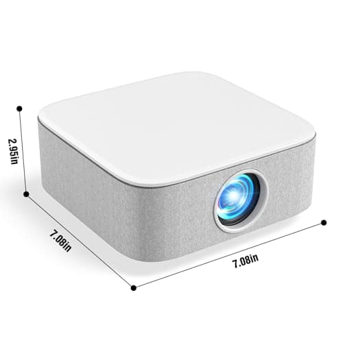 Portable Mini Projector with Electric Focus, NICPOW Full HD 1080P Projector, Bluetooth Movie Projector with Auto Keystone, Two-Way Bluetooth, Ideal for Indoor Outdoor Use, White 8