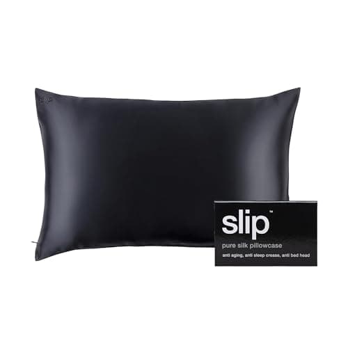 slip The Original Queen Pure Silk Pillow Case - 100% Pure 22 Momme Mulberry Silk - Queen Size Standard Pillow Case - Anti-Aging, Anti-BedHead, Anti-Sleep Crease, Black (20" x 30")