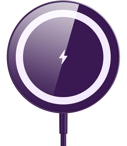 for Mag-Safe Charger, Magnetic Wireless Charger Made for iPhone 17/17 Pro/17 Pro Max/Air/16/15/14/13/12 Series, Mag Safe Charging Pad for AirPods Pro 3 2 (Purple)