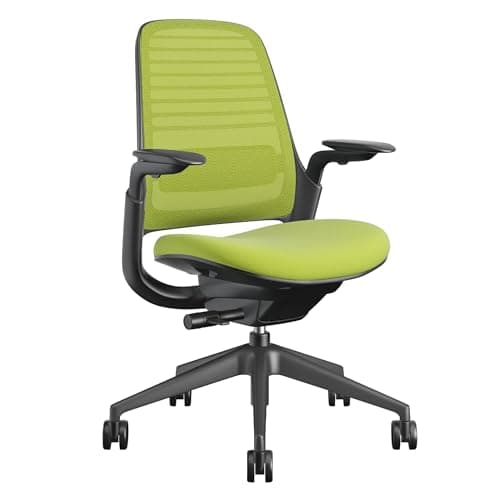 Steelcase Series 1 Office Chair - Ergonomic Work Chair with Wheels for Carpet - Helps Support Productivity - Weight-Activated Controls, Back & Arm Support - Easy Assembly - Wasabi