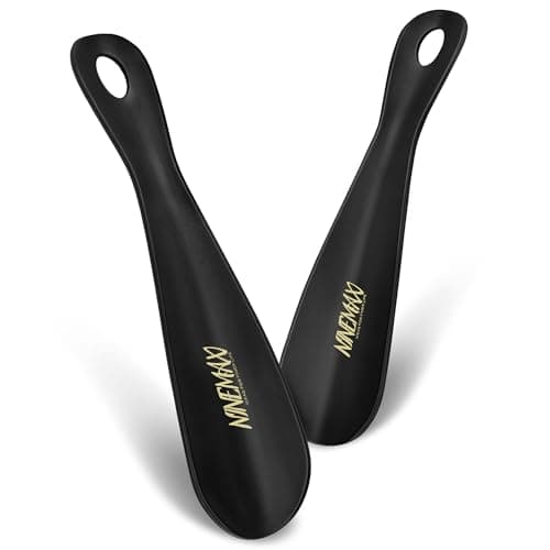 NINEMAX Plastic Shoe Horn 7.5Inch,Travel Shoe Horns Portable Short for Men Women Seniors with Hook (Pack of 2)