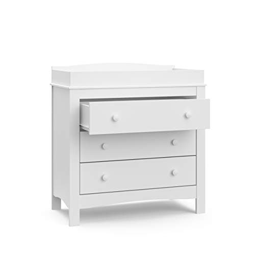 Graco Noah 3 Drawer Changing Table Dresser (White) – GREENGUARD Gold Certified Baby Dresser with Changing Table Top, Includes Interlocking Drawer System 7