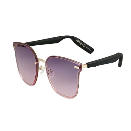 RERBO Bluetooth Smart Audio Sunglasses, Smart Wireless Bluetooth Glasses for Men Women, Outdoor UV Protection and Voice Control (Purple)