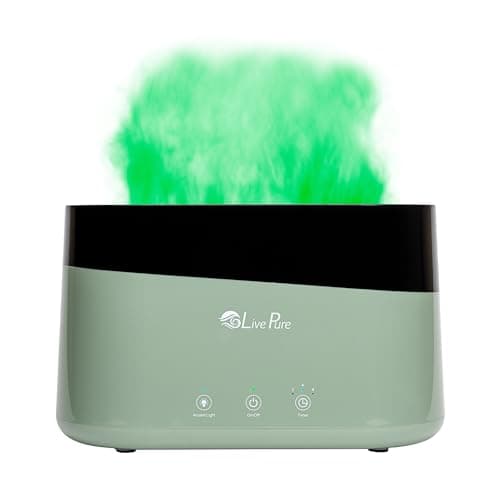 LivePure LP300HUM Aqua Flame Cool Mist Humidifier – Small Ultrasonic Plant Humidifier Indoor with Essential Oil Diffuser – Dorm Essentials, Apartment, Desks & Home Office Black - 0.20 Gal/ .75L 7