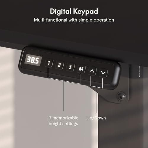 FLEXISPOT 4 Legs Standing Desk 55 x 28 Inch Electric Adjustable Height with Splice Board Home Office Sit Stand Up Desk, Black Top + Black Frame 5