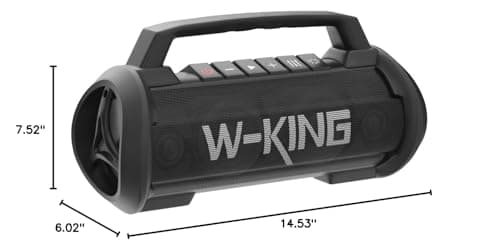 W-KING Portable Speakers Bluetooth Wireless, 120W Max Loudest Bluetooth Speaker, IPX6 Waterproof Outdoor Speaker with 70W Deep Bass/2*Subwoofer/DSP/EQ/42H/LED/MAC-in/TF/2 Pairing, Large Party Boombox 10
