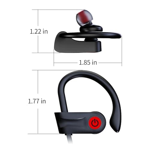 Boean Bluetooth Headphones, Wireless Headphones with 16 Hours Playtime Bluetooth 5.3 Wireless Earbuds HD Deep Bass Stereo Sound Isolation IPX7 Waterproof Earphones for Workout Running Sports 8