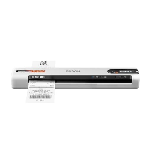 Epson RapidReceipt RR-70W Wireless Mobile Tax Receipt and Color Document Scanner with Complimentary Data Management Software for PC and Mac